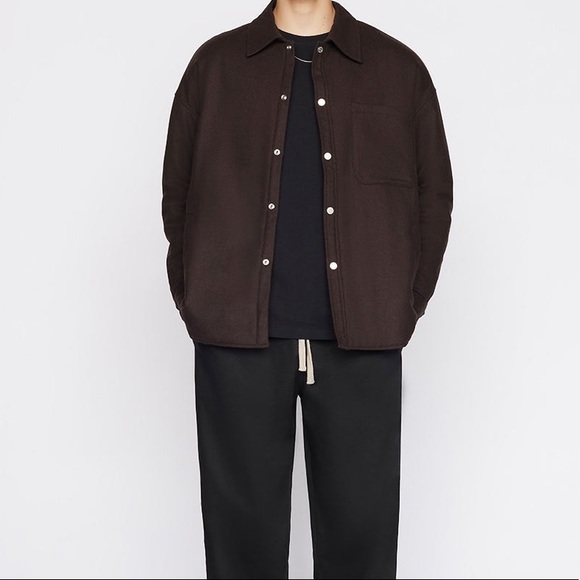 NWT FRAME Denim Men’s Warm Textured Overshirt in Brown (Size Medium) - Picture 4 of 8